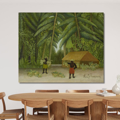 Raccolta Delle Banane Henri Rousseau hrs3 quadro stampato su tela