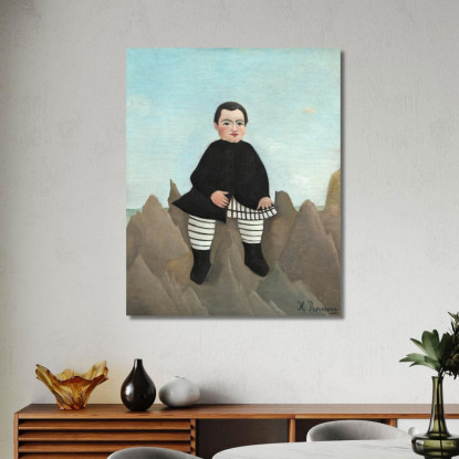 Ragazzo Sulle Rocce1 Henri Rousseau hrs4 quadro stampato su tela