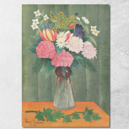 Fiori In Un Vaso Henri Rousseau hrs7 quadro stampato su tela