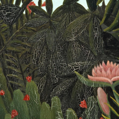 Giungla Con Tramonto Henri Rousseau hrs8 quadro stampato su tela