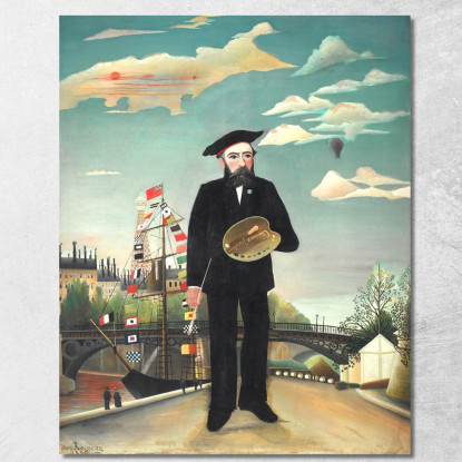 Me Stesso Ritratto Paesaggio Henri Rousseau hrs14 quadro stampato su tela