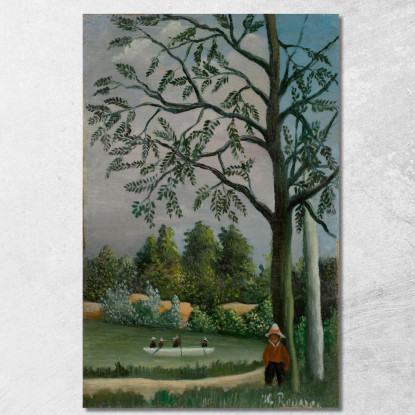 Paesaggio Con Pescatori Henri Rousseau hrs19 quadro stampato su tela