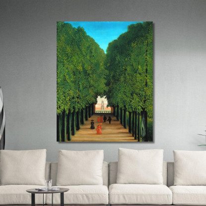 Il Viale Nel Parco Di Saint Cloud Henri Rousseau hrs28 quadro stampato su tela