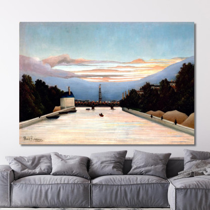 La Torre Eiffel Henri Rousseau hrs31 quadro stampato su tela