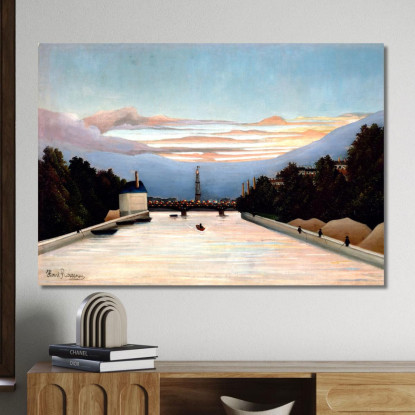 La Torre Eiffel Henri Rousseau hrs31 quadro stampato su tela