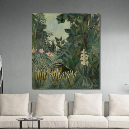La Giungla Equatoriale Henri Rousseau hrs32 quadro stampato su tela