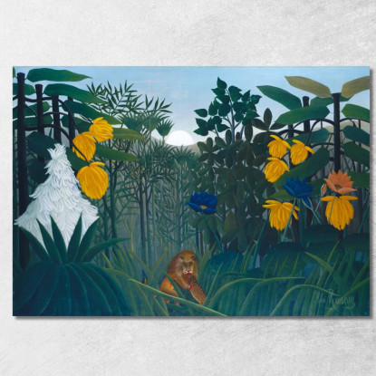 Il Pasto Del Leone Henri Rousseau hrs36 quadro stampato su tela