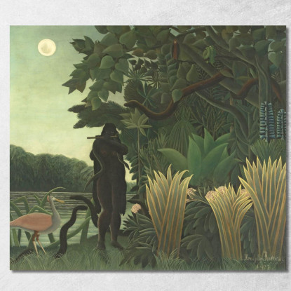 L'Incantatore Di Serpenti Henri Rousseau hrs38 quadro stampato su tela