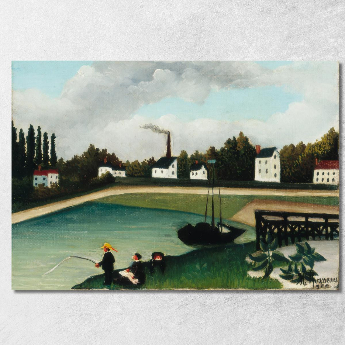 Veduta Del Quai D'Ivry Vicino Alla Senna Port À L Anglais Henri Rousseau hrs47 quadro stampato su tela