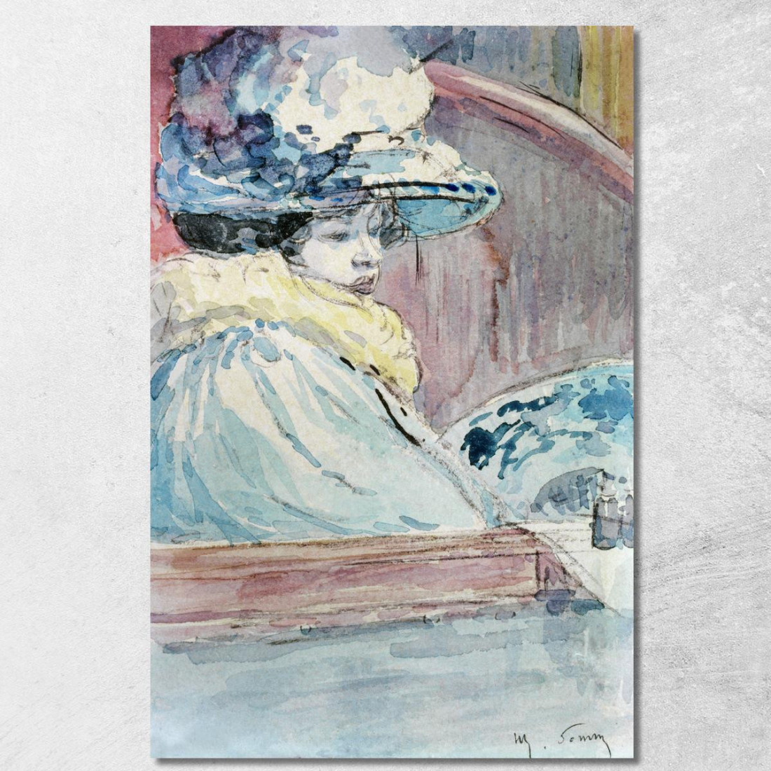 Donna In Una Loggia Henry Somm hmm19 quadro stampato su tela