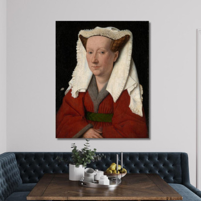 Margaret La Moglie Dell'Artista Jan van Eyck jve2 quadro stampato su tela