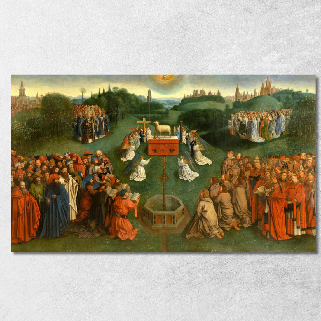 Adorazione Dell'Agnello Jan van Eyck jve4 quadro stampato su tela