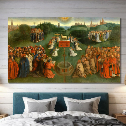 Adorazione Dell'Agnello Jan van Eyck jve4 quadro stampato su tela