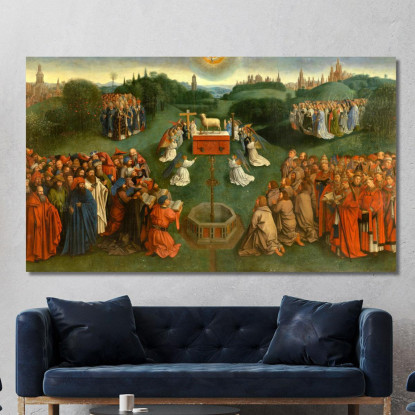 Adorazione Dell'Agnello Jan van Eyck jve4 quadro stampato su tela