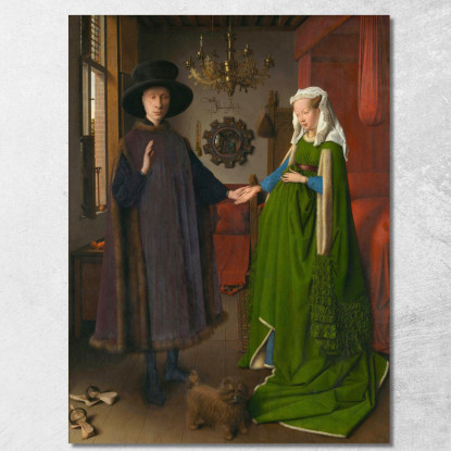 Sposo Arnolfini 2 Jan van Eyck jve5 quadro stampato su tela