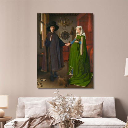 Sposo Arnolfini 2 Jan van Eyck jve5 quadro stampato su tela