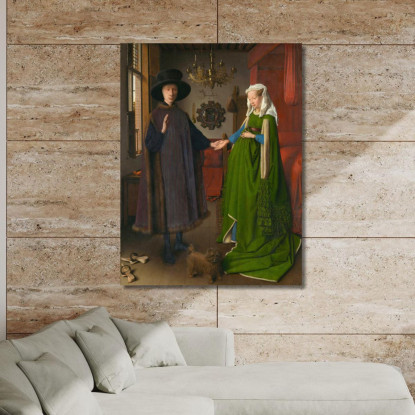 Sposo Arnolfini 2 Jan van Eyck jve5 quadro stampato su tela