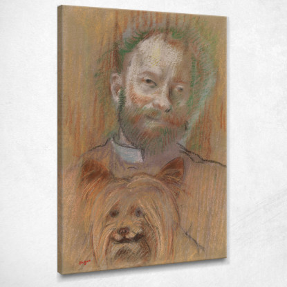 Ludovic Lepic Tiene In Braccio Il Suo Cane Edgar Degas edg201 quadro stampato su tela