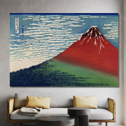 Vento Sottile Mattina Limpida katsushika hokusai khk32 quadro stampato su tela