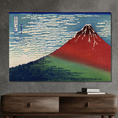 Vento Sottile Mattina Limpida katsushika hokusai khk32 quadro stampato su tela