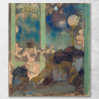 Mademoiselle Bécat Al Café Des Ambassadeurs Edgar Degas edg206 quadro stampato su tela