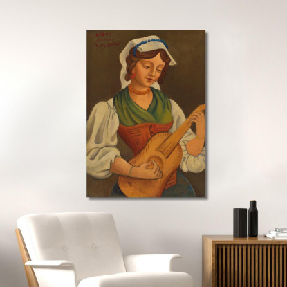 Ragazza Con Mandolino Da Gino Severini Mark Gertler mgr7 quadro stampato su tela