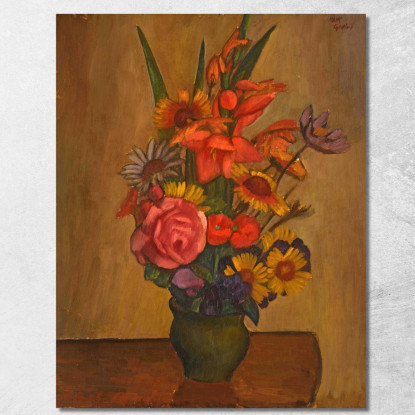 Natura Morta Vaso Con Fiori Mark Gertler mgr27 quadro stampato su tela