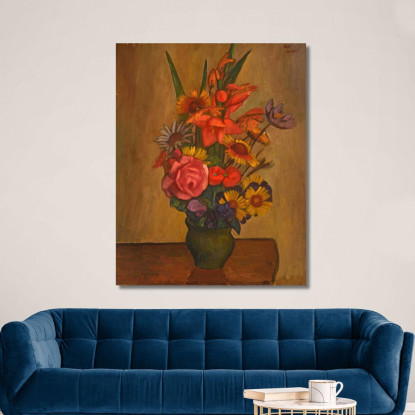 Natura Morta Vaso Con Fiori Mark Gertler mgr27 quadro stampato su tela