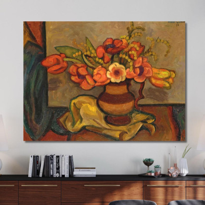 Tulipani E Mimosa Mark Gertler mgr37 quadro stampato su tela