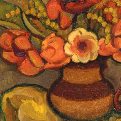 Tulipani E Mimosa Mark Gertler mgr37 quadro stampato su tela