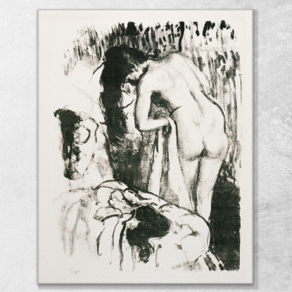 Donna Nuda In Piedi Asciugandosi Edgar Degas edg218 quadro stampato su tela