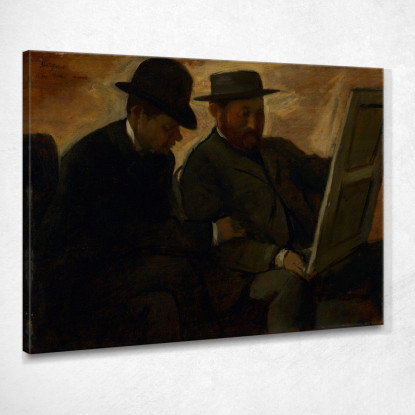 Paul Lafond E Alphonse Cherfils Esaminano Un Dipinto Edgar Degas edg221 quadro stampato su tela