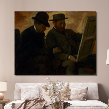 Paul Lafond E Alphonse Cherfils Esaminano Un Dipinto Edgar Degas edg221 quadro stampato su tela