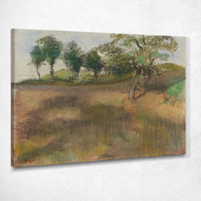 Campo Arato Delimitato Da Alberi Edgar Degas edg223 quadro stampato su tela