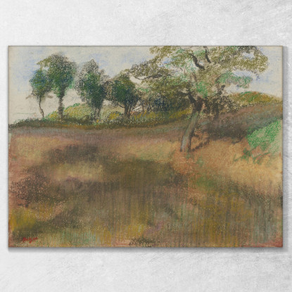 Campo Arato Delimitato Da Alberi Edgar Degas edg223 quadro stampato su tela