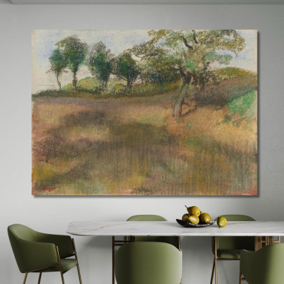 Campo Arato Delimitato Da Alberi Edgar Degas edg223 quadro stampato su tela