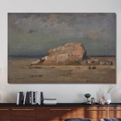 Una Roccia Color Rosa Odilon Redon ord2 quadro stampato su tela