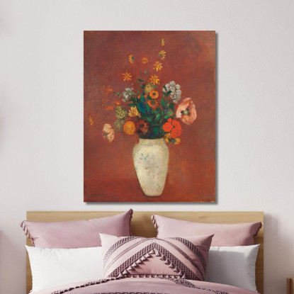 Bouquet In Un Vaso Cinese Odilon Redon ord10 quadro stampato su tela