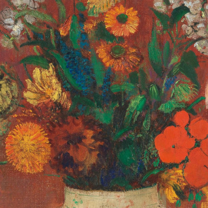 Bouquet In Un Vaso Cinese Odilon Redon ord10 quadro stampato su tela