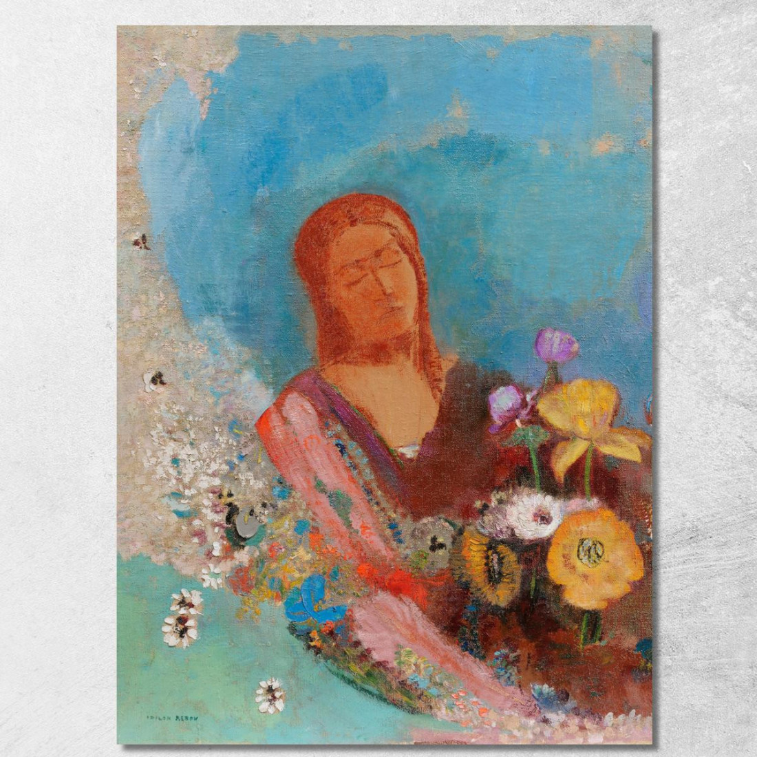 Occhi Chiusi Odilon Redon ord17 quadro stampato su tela