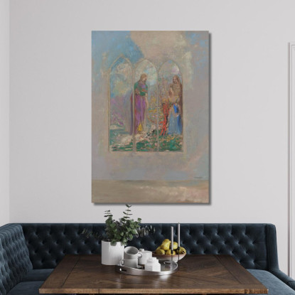 Devozione Vicino A Un Cespuglio Rosso Odilon Redon ord18 quadro stampato su tela