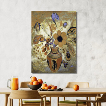 Vaso Etrusco Con Fiori Odilon Redon ord20 quadro stampato su tela