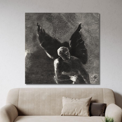 Gloria E Lode A Te Satana Nelle Altezze Del Cielo Dove Hai Regnato E Nelle Profondità Odilon Redon ord25 quadro stampato su tel