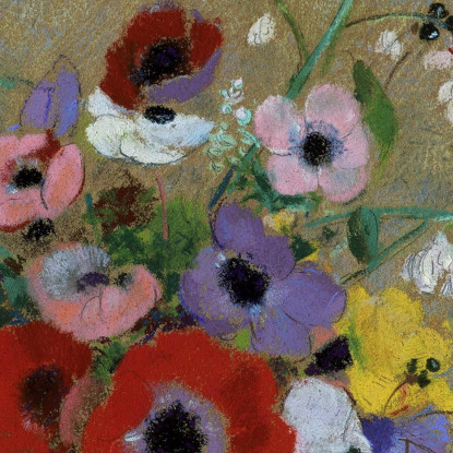 Grande Vaso Verde Con Fiori Misti Odilon Redon ord36 quadro stampato su tela