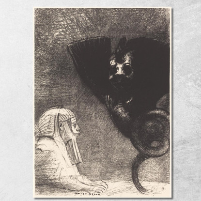 Lo Sguardo Sphynxmy Che Nulla Può Deviare Rimane Teso Attraverso Le Cose Odilon Redon ord40 quadro stampato su tela