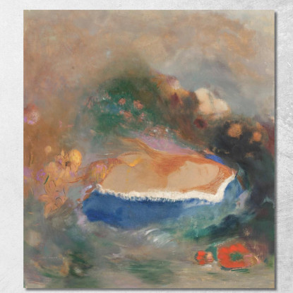 Ofelia Con Il Velo Blu Nell'Acqua Odilon Redon ord49 quadro stampato su tela