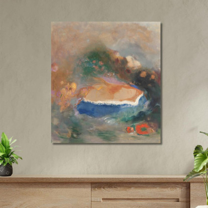 Ofelia Con Il Velo Blu Nell'Acqua Odilon Redon ord49 quadro stampato su tela