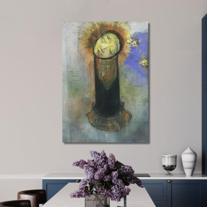 La Testa Di San Giovanni Battista Su Una Colonna Di Odilon Redon Odilon Redon ord74 quadro stampato su tela