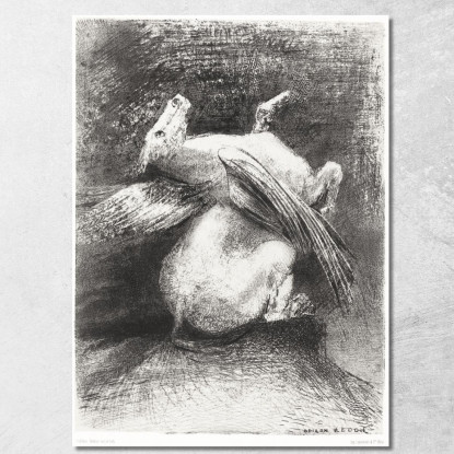 L'Ala Impotente Non Sollevò L'Animale In Quello Spazio Nero Odilon Redon ord75 quadro stampato su tela