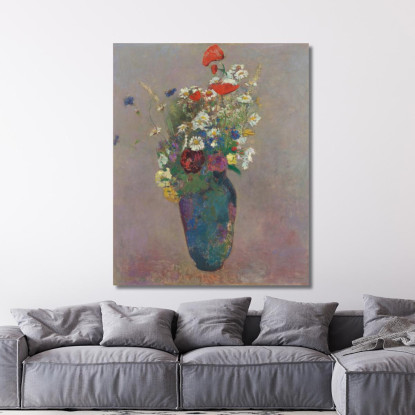 Vaso Di Fiori Visione Odilon Redon ord92 quadro stampato su tela